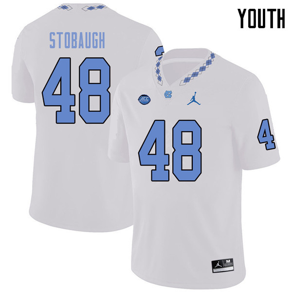 Jordan Brand Youth #48 Ben Stobaugh North Carolina Tar Heels College Football Jerseys Sale-White